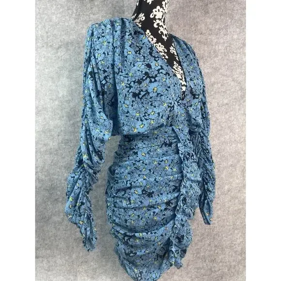 The Nicolette Mini Dress L'Academie Brand Blue Floral Size S​ - Picture 3 of 8